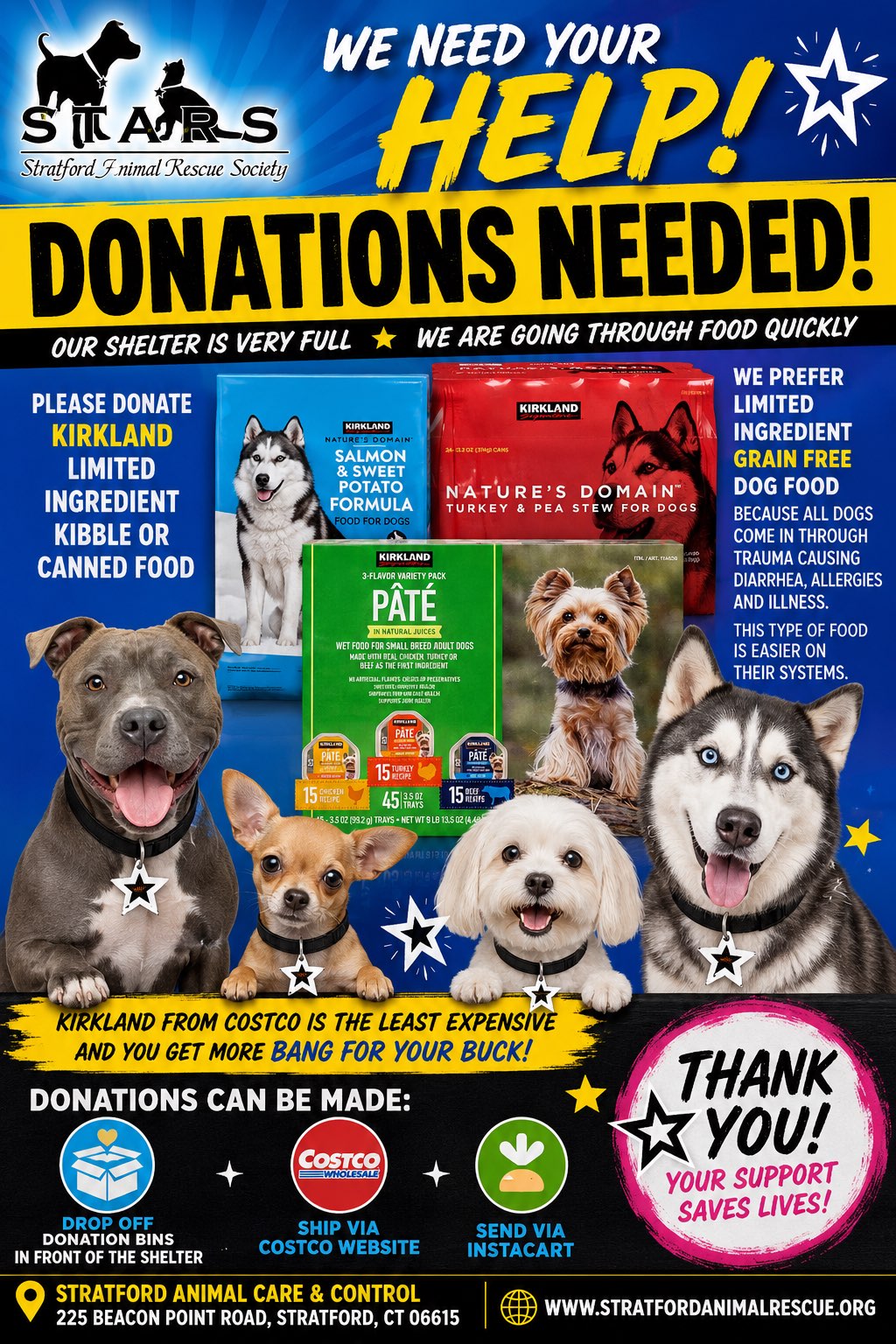 STARS emergency donations needed - help us feed and care for rescued animals
